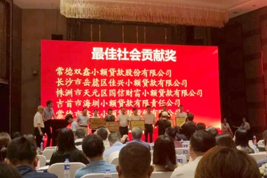 喜報(bào)！常德雙鑫小額貸款股份有限公司榮獲“湖南省小貸行業(yè)十強(qiáng)公司”“最佳社會(huì)貢獻(xiàn)獎(jiǎng)”殊榮